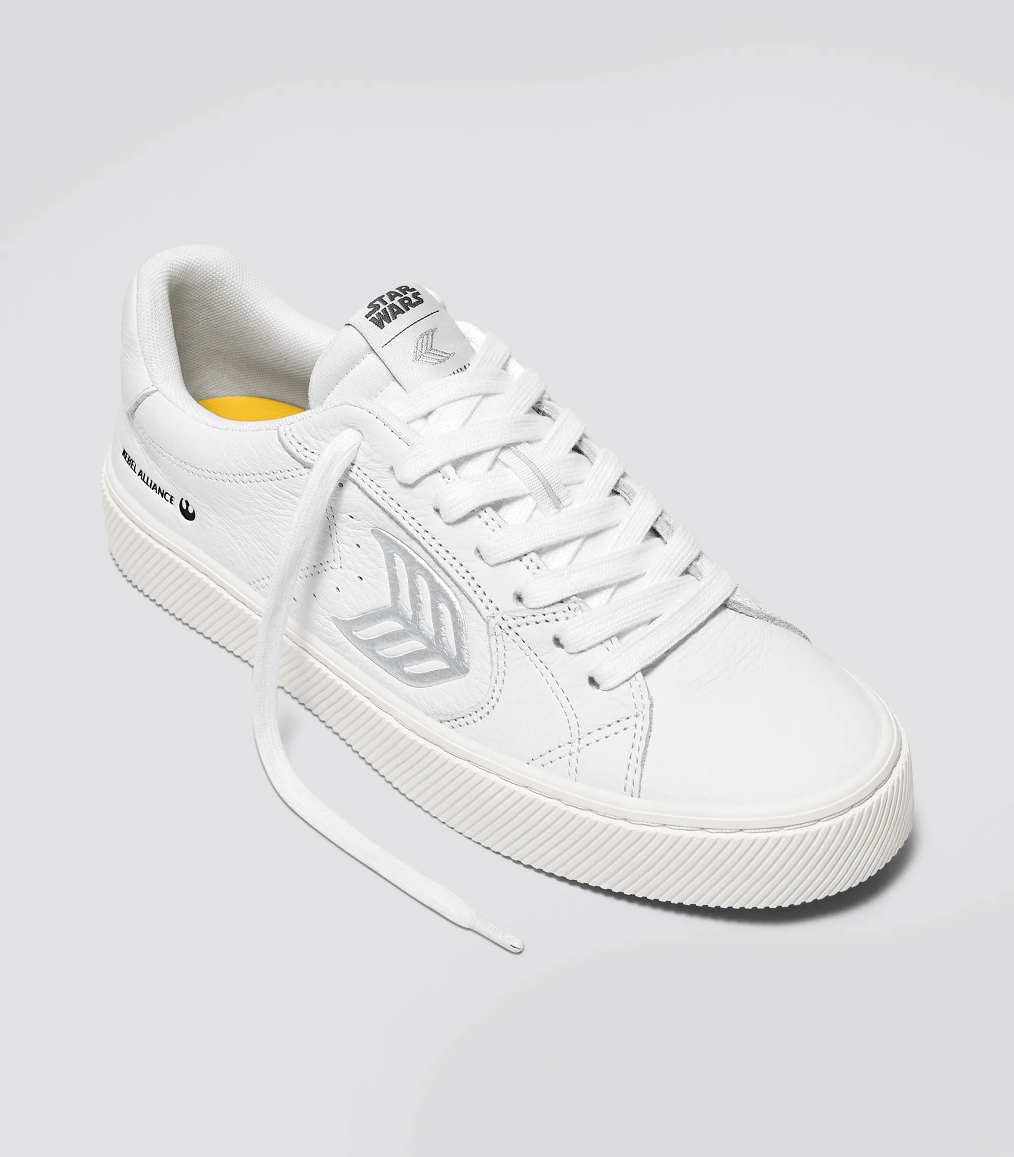 STAR WARS SALVAS White Premium Leather Princess Leia Silver Logo Sneaker Men