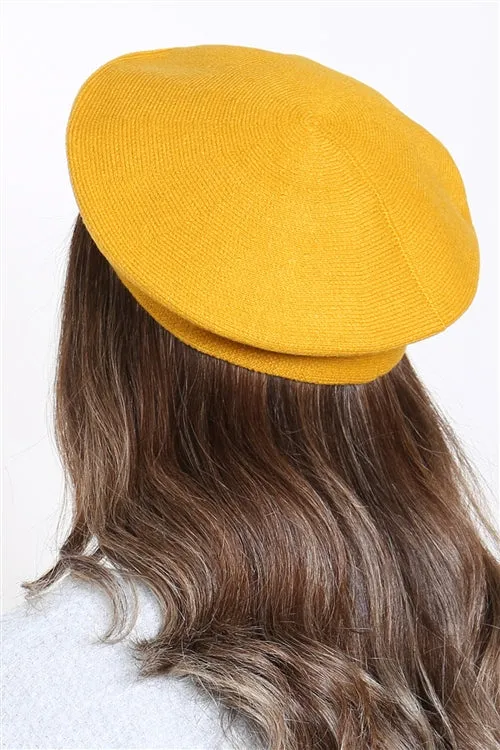 STRETCHY SOLID BERET ACRYLIC