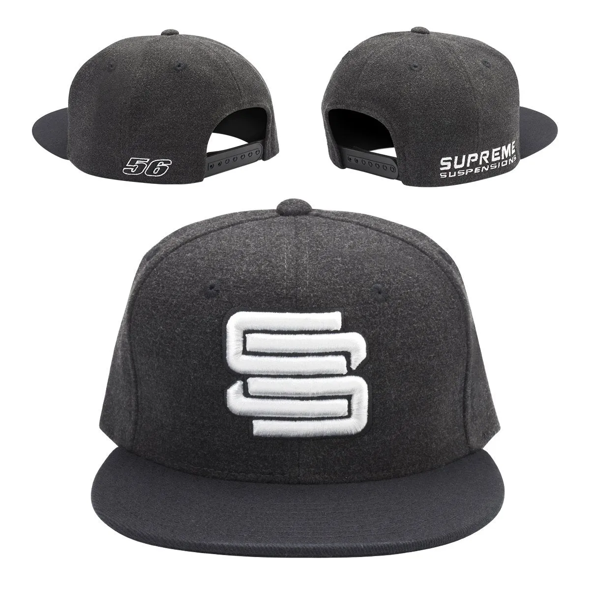 Supreme Suspensions® Gray On Gray Two-Toned Premium Snapback Race Hat