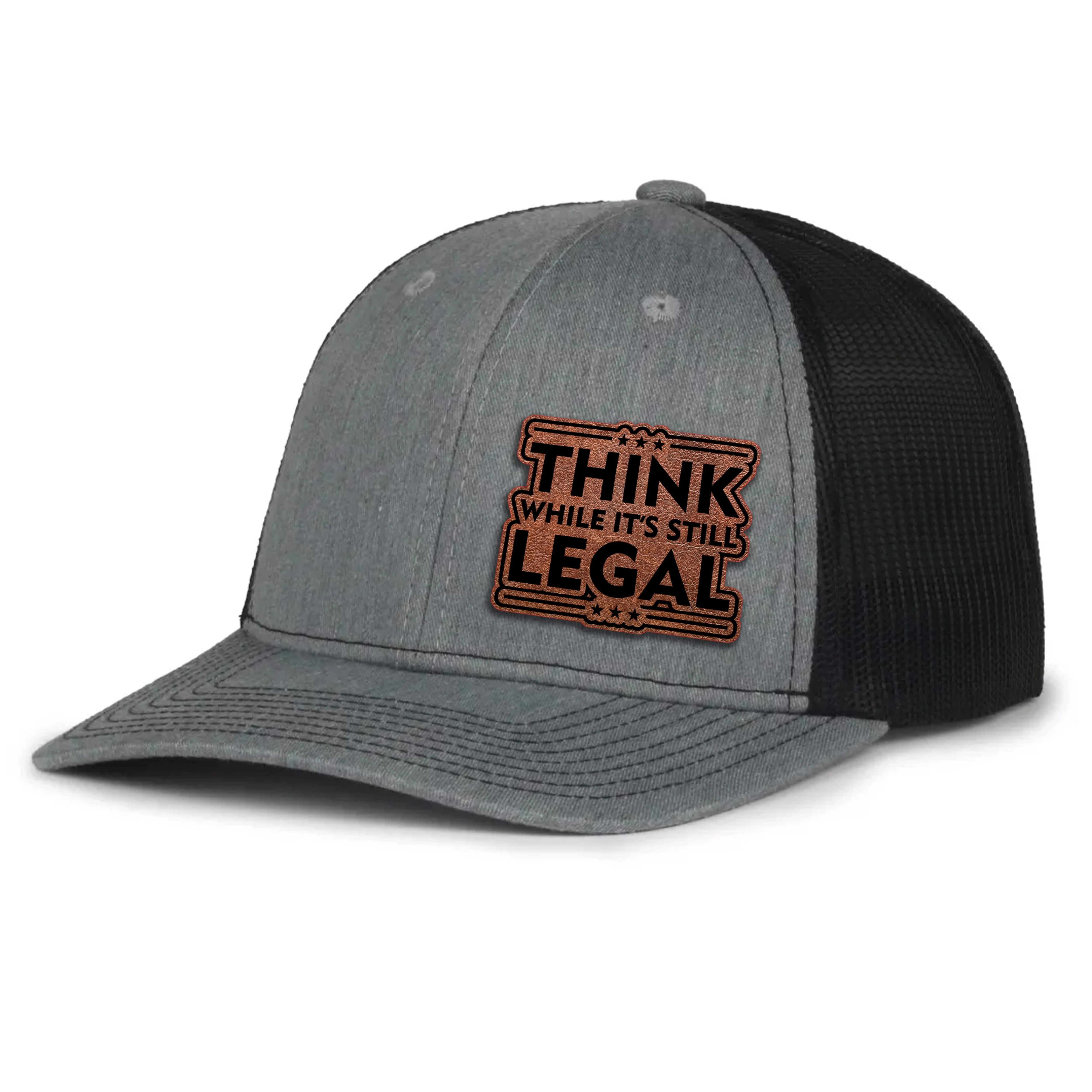 Think While Its Legal Leather Patch Hat
