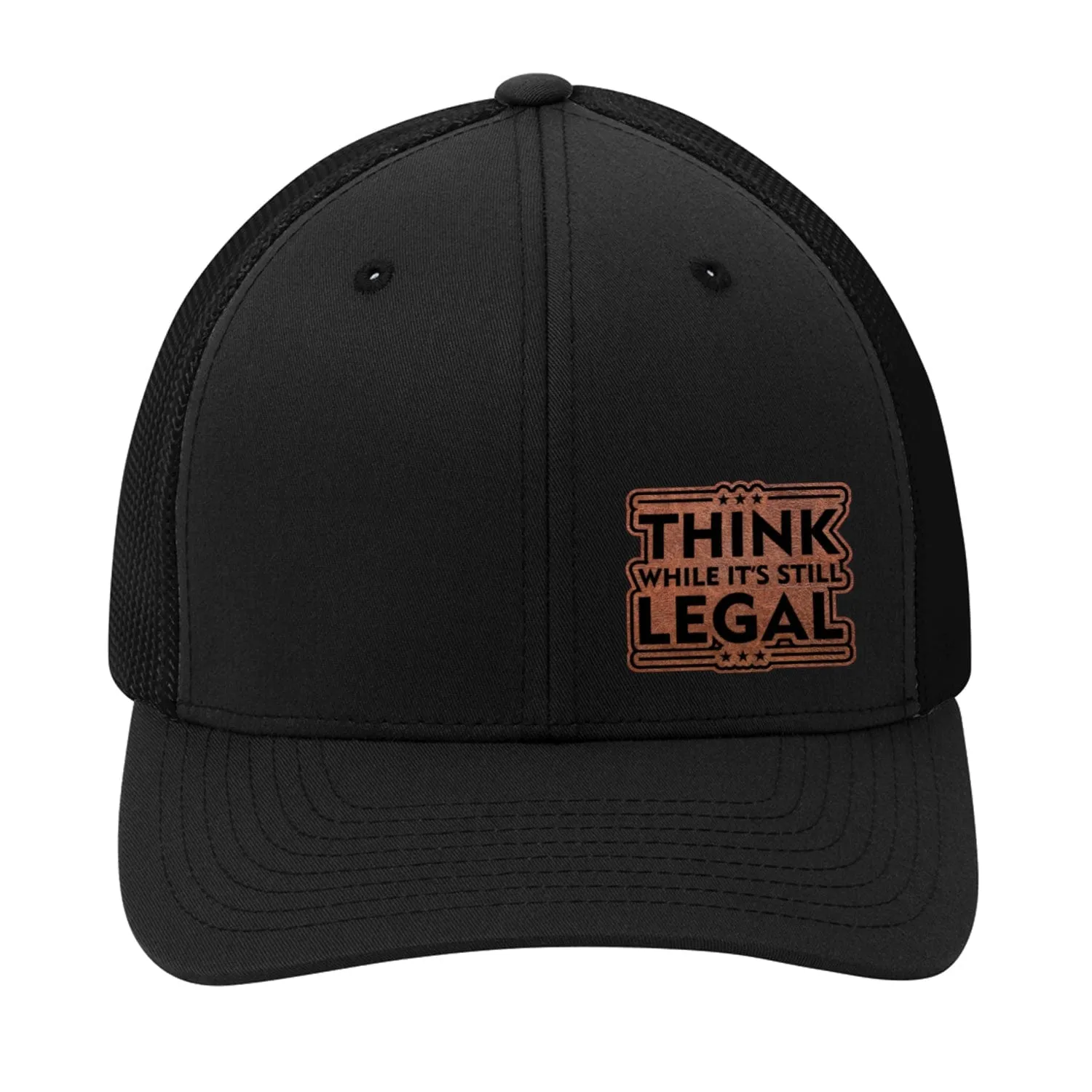 Think While Its Legal Leather Patch Hat