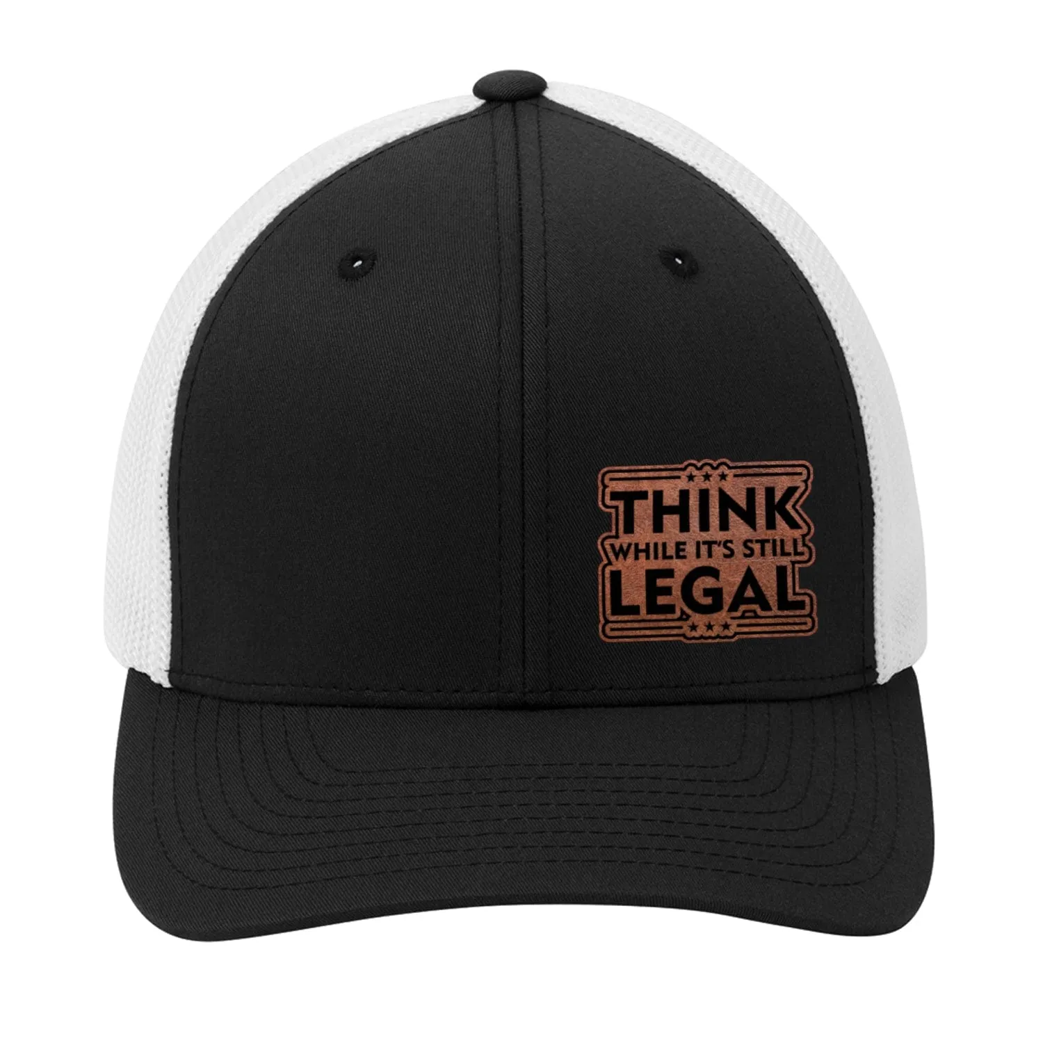 Think While Its Legal Leather Patch Hat