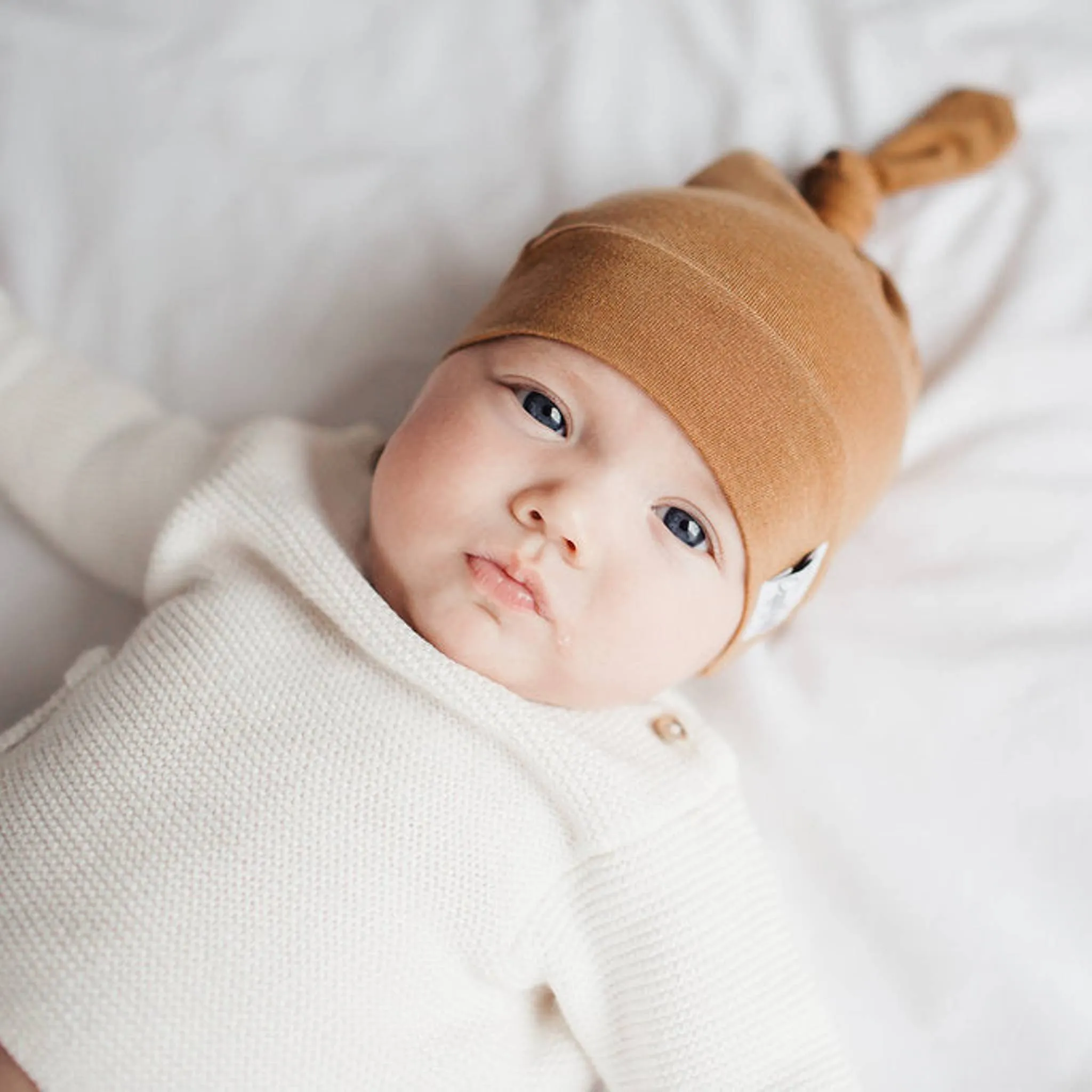 Top Knot Hat - Camel