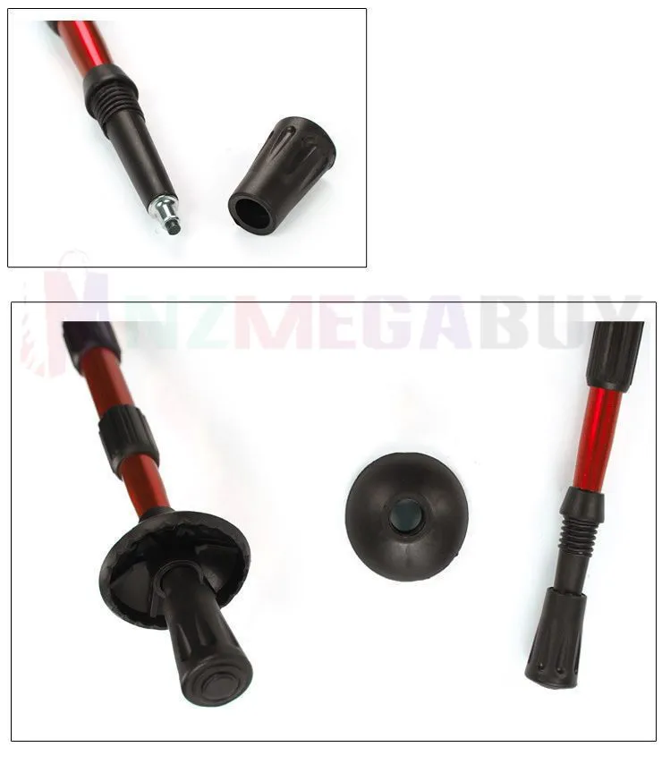 TREKKING POLES WALKING HIKING POLES 2 PCS - Black