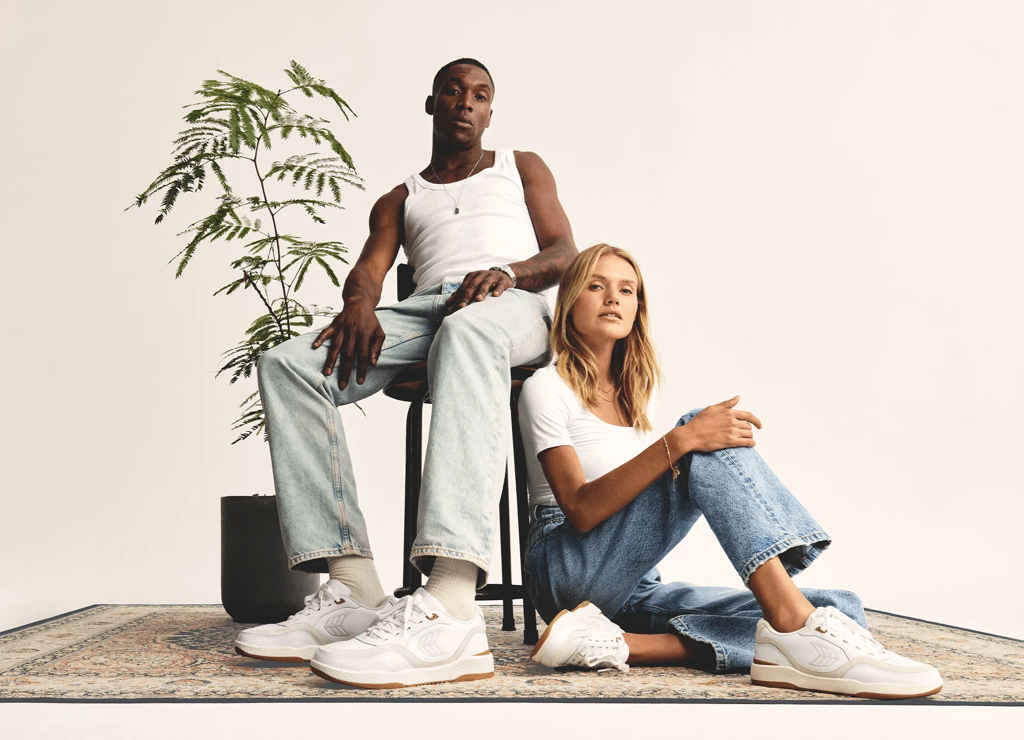 UBA White Premium Leather Ice Logo Sneaker Men