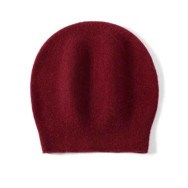 Unisex Cashmere Slouchy Beanie Hat Cashmere Double-Layered Ski Cap