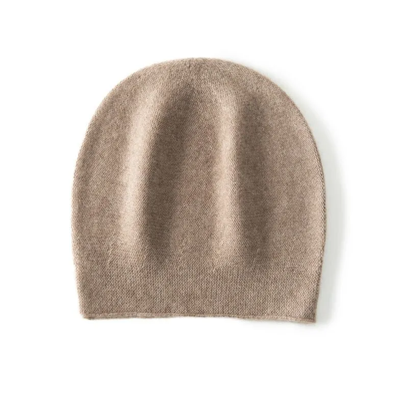 Unisex Cashmere Slouchy Beanie Hat Cashmere Double-Layered Ski Cap