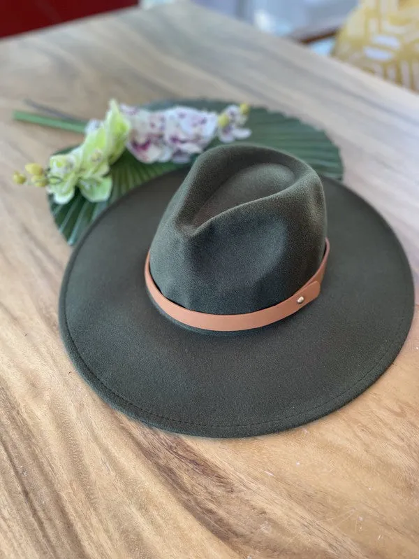Vegan Felt Leather Band - Panama Hat