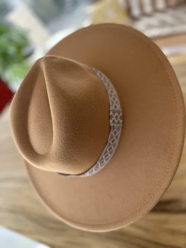 Vegan Felt Printed Band - Panama Hat