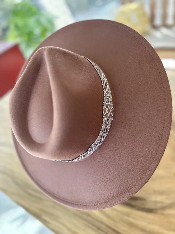 Vegan Felt Printed Band - Panama Hat
