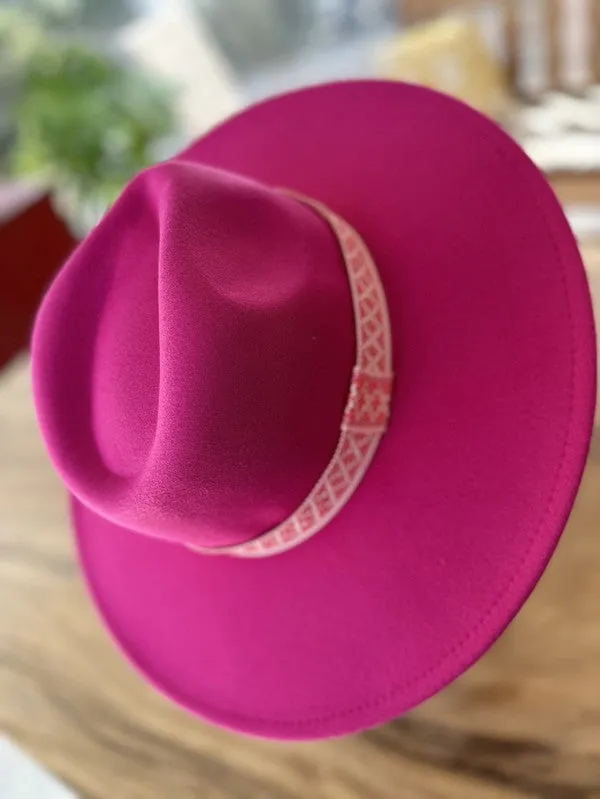 Vegan Felt Printed Band - Panama Hat