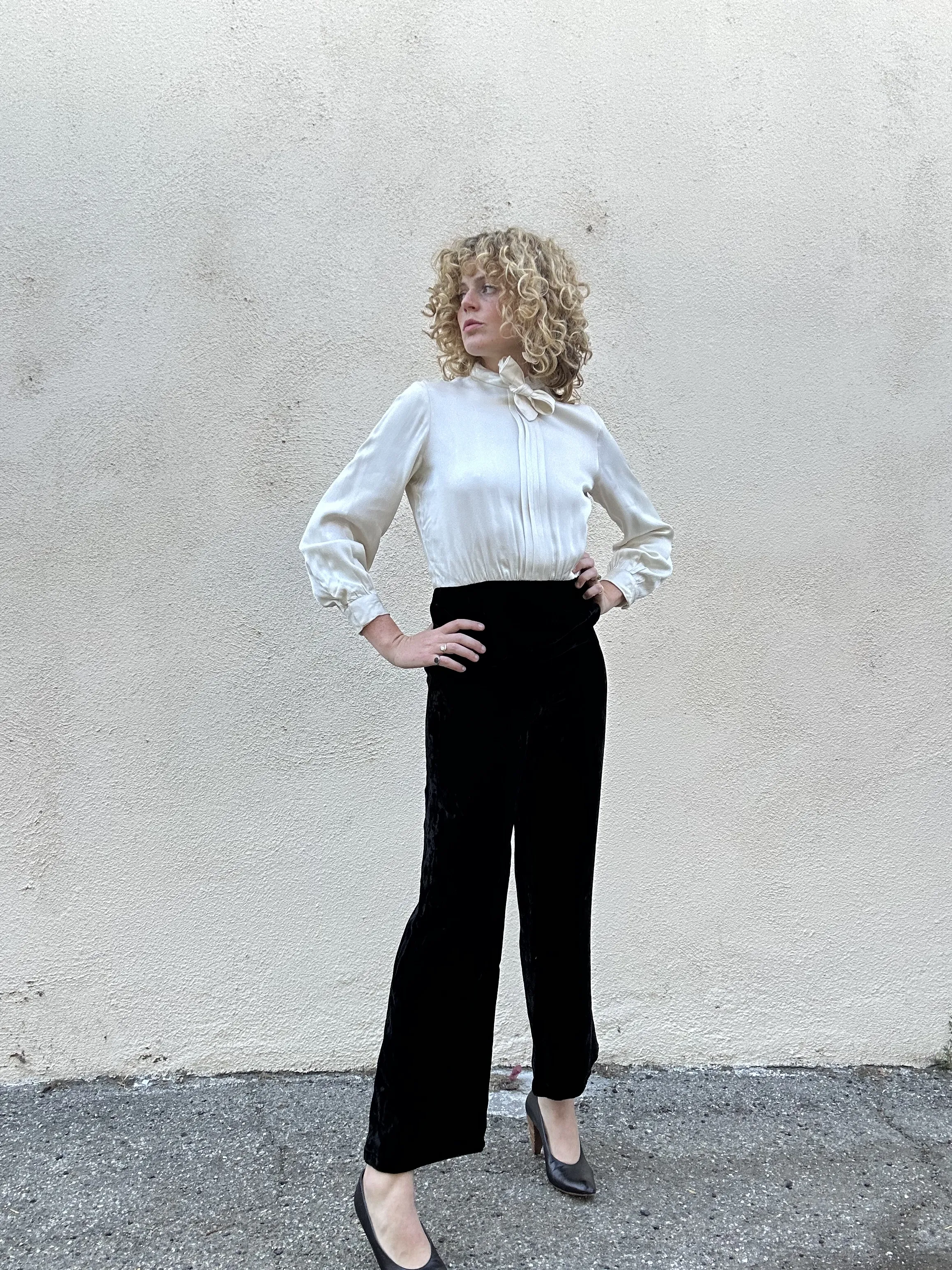 Vintage Black and White Tuxedo Jumpsuit