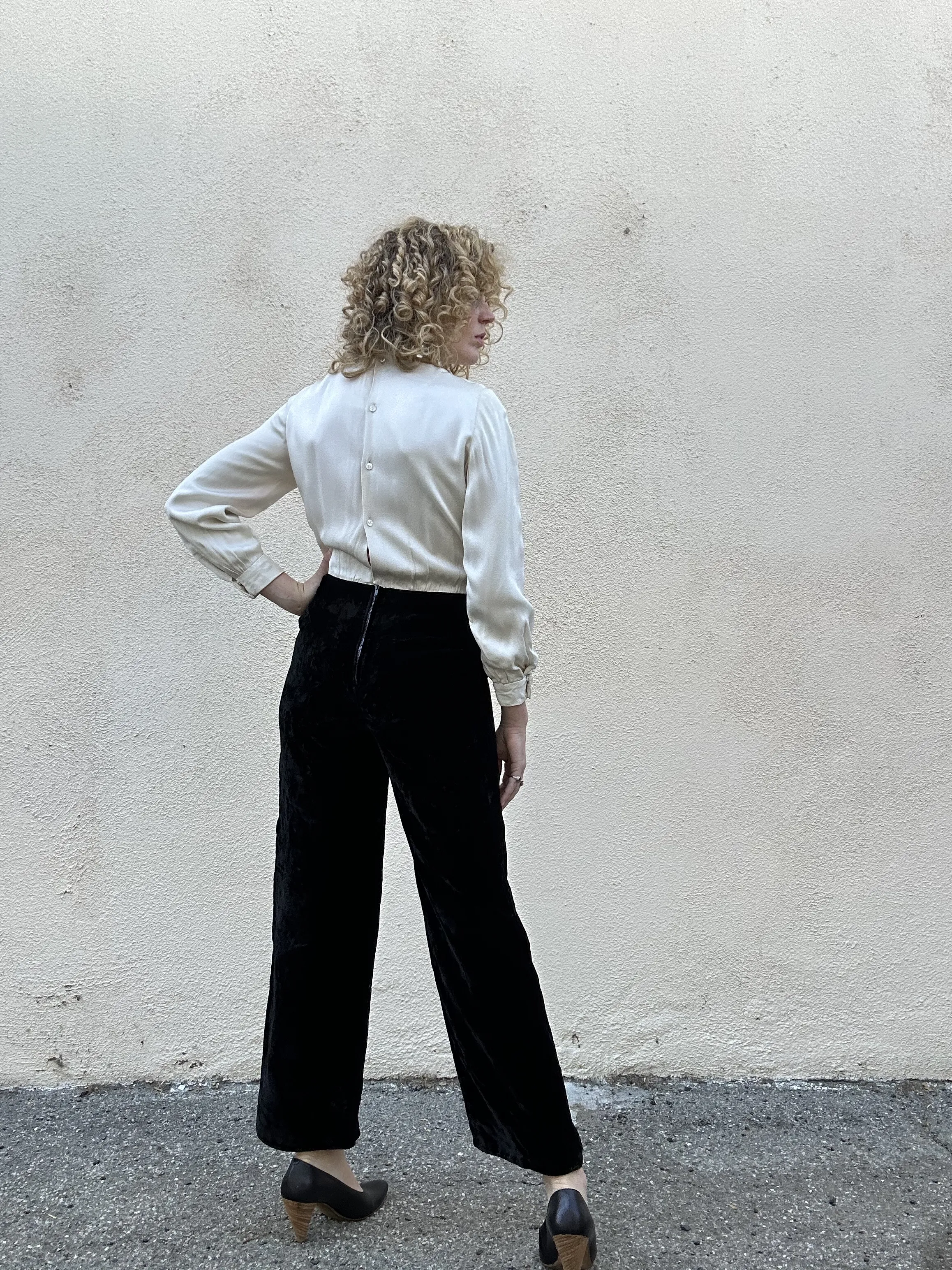Vintage Black and White Tuxedo Jumpsuit