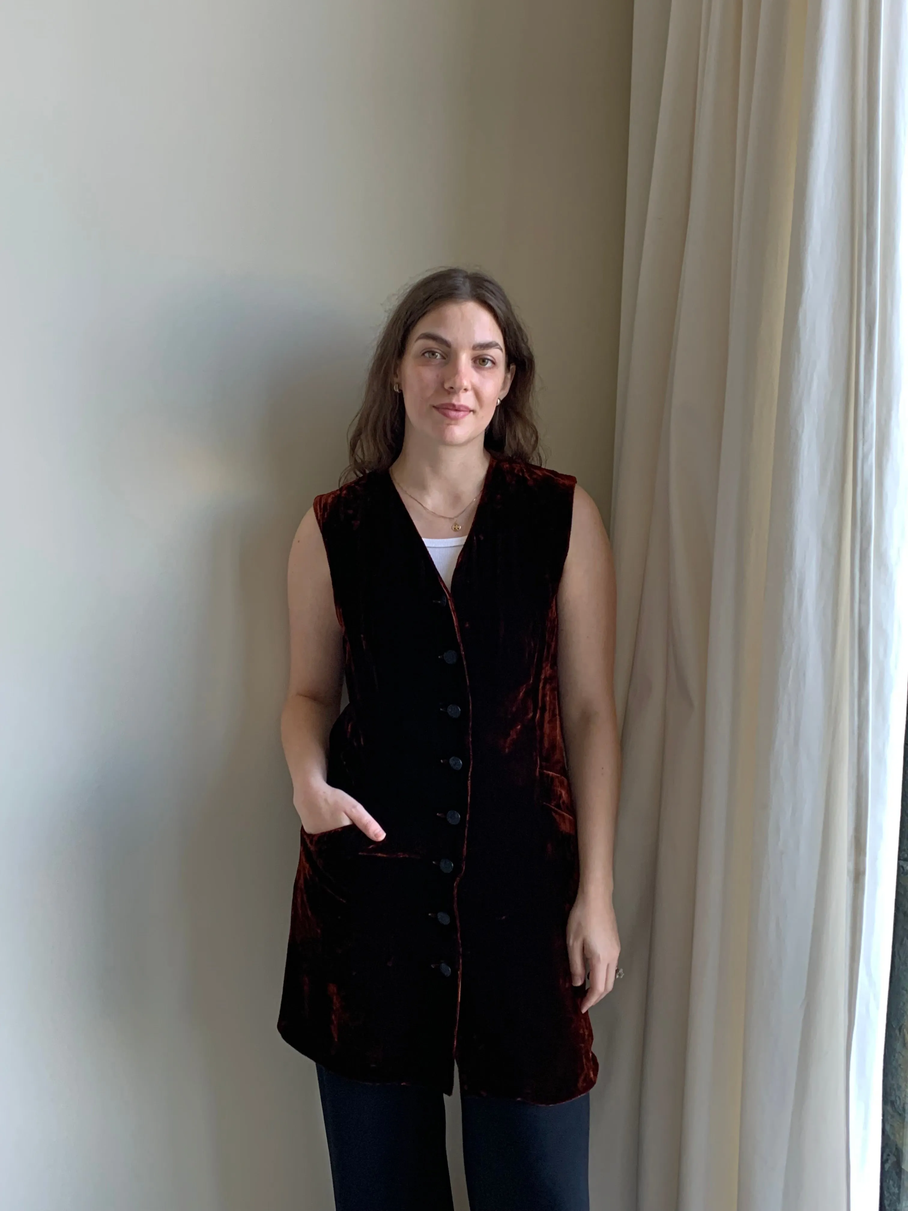 Vintage Ferragamo velvet vest