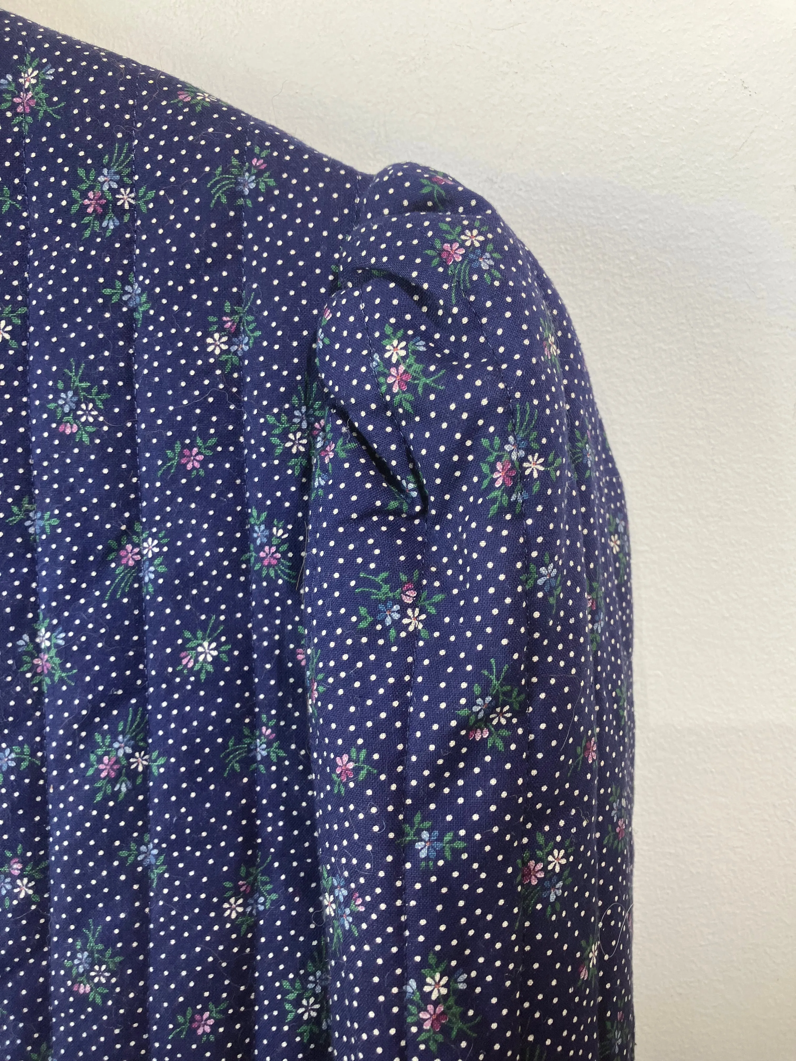 Vintage Gunne Sax Navy Floral Cropped Jacket