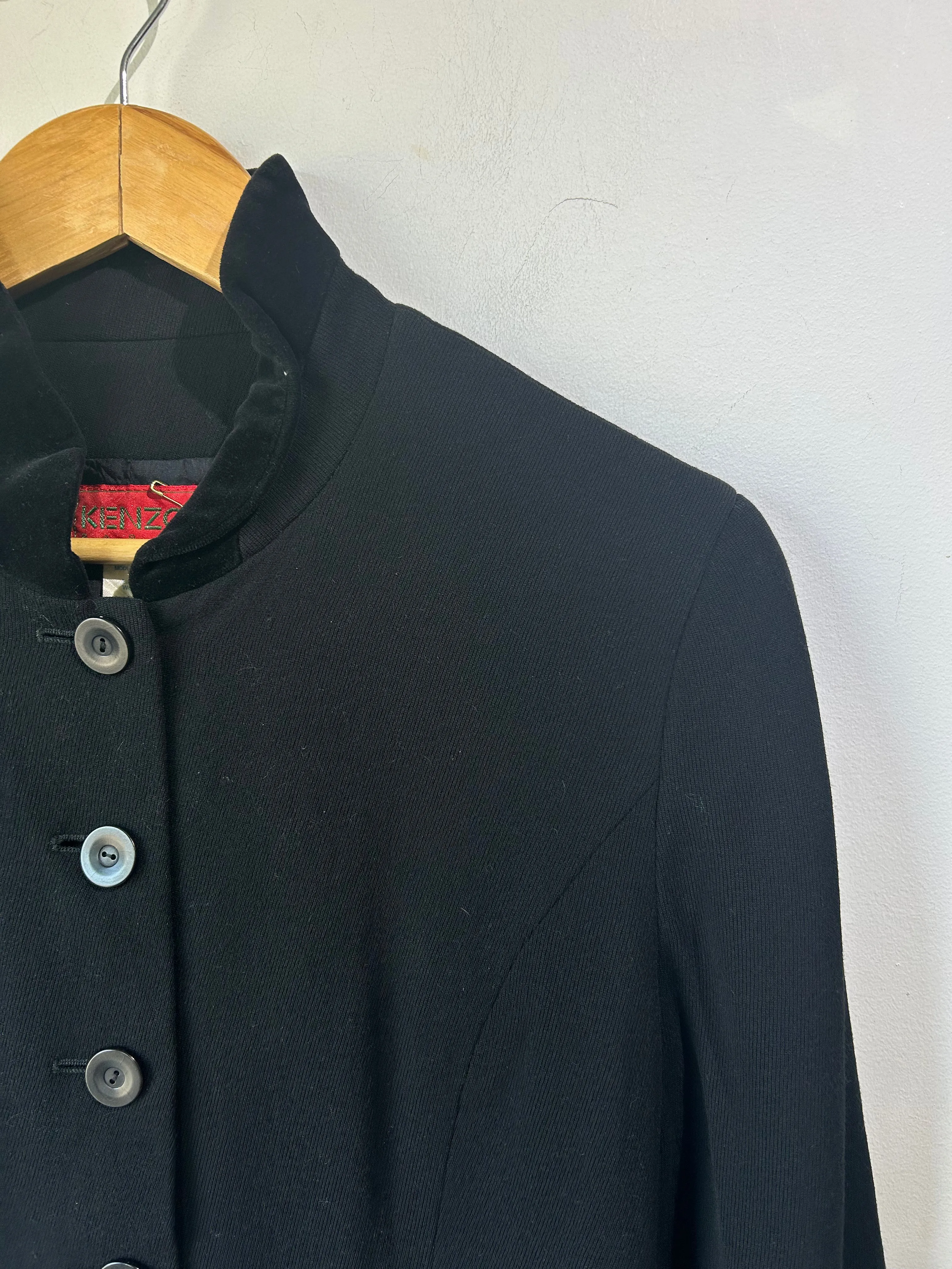 Vintage Kenzo Black Jacket with Velvet Collar