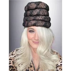 Vintage Ladies Hat Gwenn Pennington Beehive Brown/Black 1960s