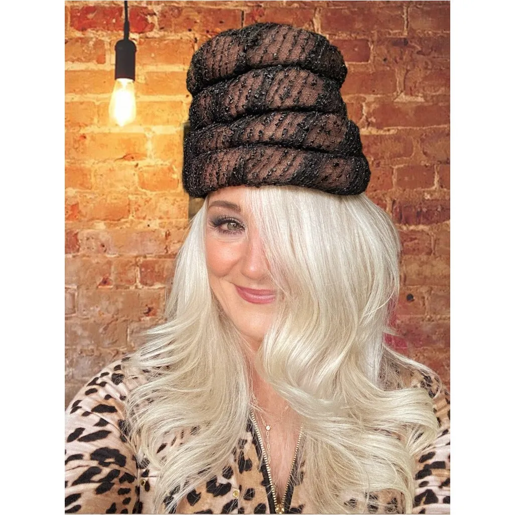 Vintage Ladies Hat Gwenn Pennington Beehive Brown/Black 1960s