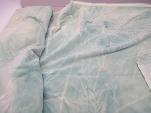 Vintage Velvet Fabric Remnant Germany Cotton 34 in W Aqua