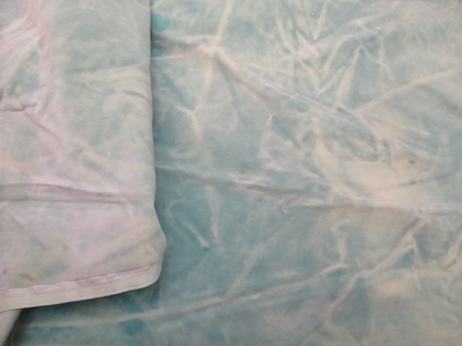 Vintage Velvet Fabric Remnant Germany Cotton 34 in W Aqua