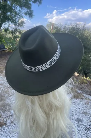 Wide Brim Suede Braid Band - Panama Hat