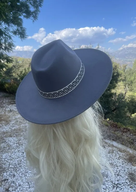 Wide Brim Suede Braid Band - Panama Hat