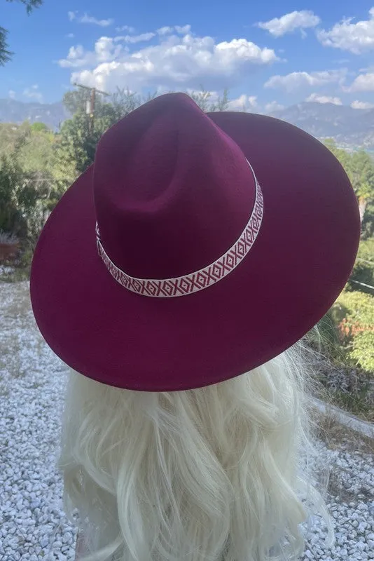 Wide Brim Suede Braid Band - Panama Hat
