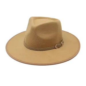 Women Hats khaki Camel  Wide Brim Felt Fedoras Hats Wool Vintage Dress Formal Church Hat Fashionable Jazz Hats