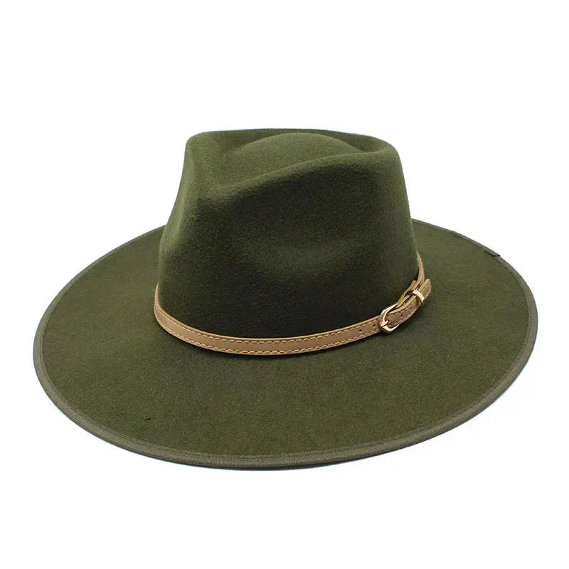 Women Hats khaki Camel  Wide Brim Felt Fedoras Hats Wool Vintage Dress Formal Church Hat Fashionable Jazz Hats