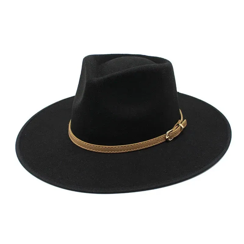 Women Hats khaki Camel  Wide Brim Felt Fedoras Hats Wool Vintage Dress Formal Church Hat Fashionable Jazz Hats