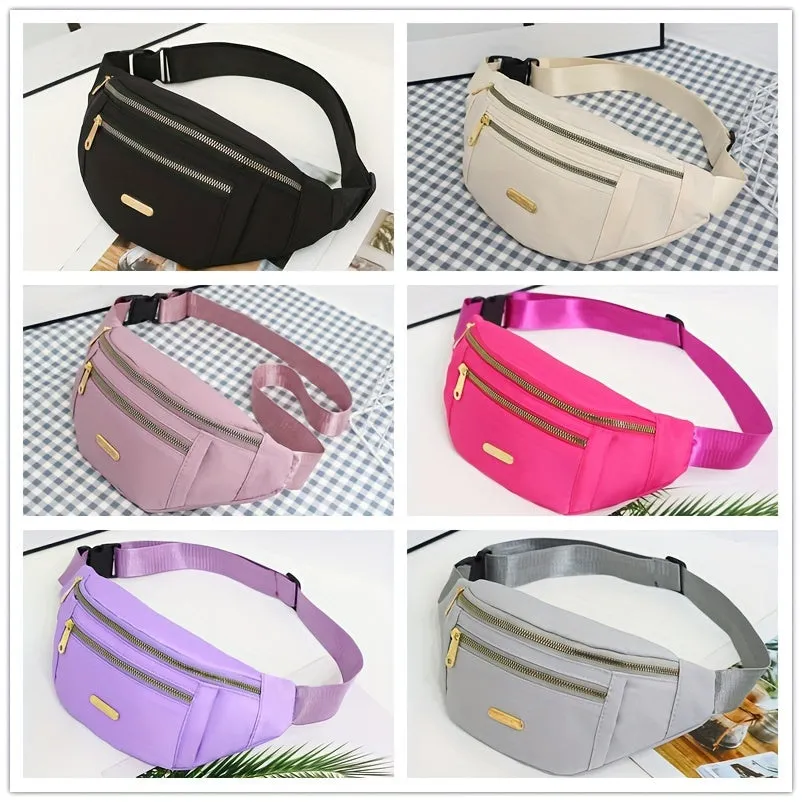 Women's Portable Sports Waist Bag - Multi-Layer Mobile Phone Storage Fanny Pack For Outdoor Camping, Hiking, And Traveling