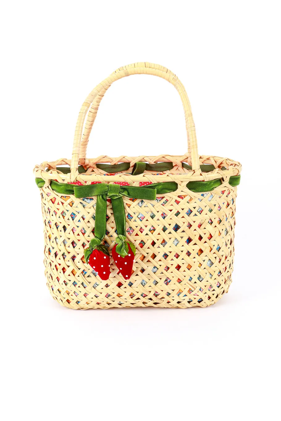 Woven Strawberry Picnic Bag