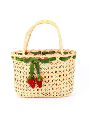 Woven Strawberry Picnic Bag