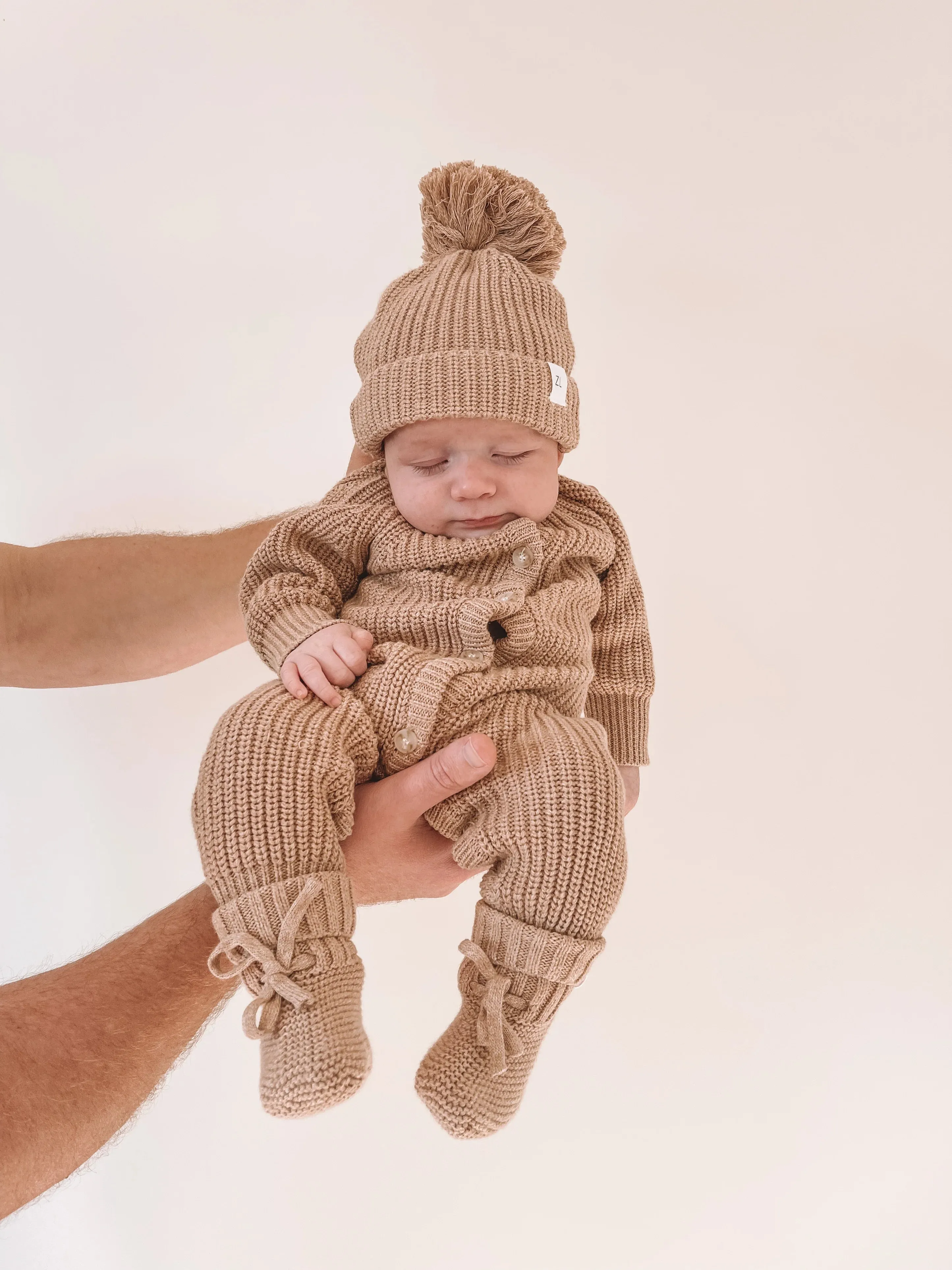 Ziggy Lou Classic Knit Romper - Fawn
