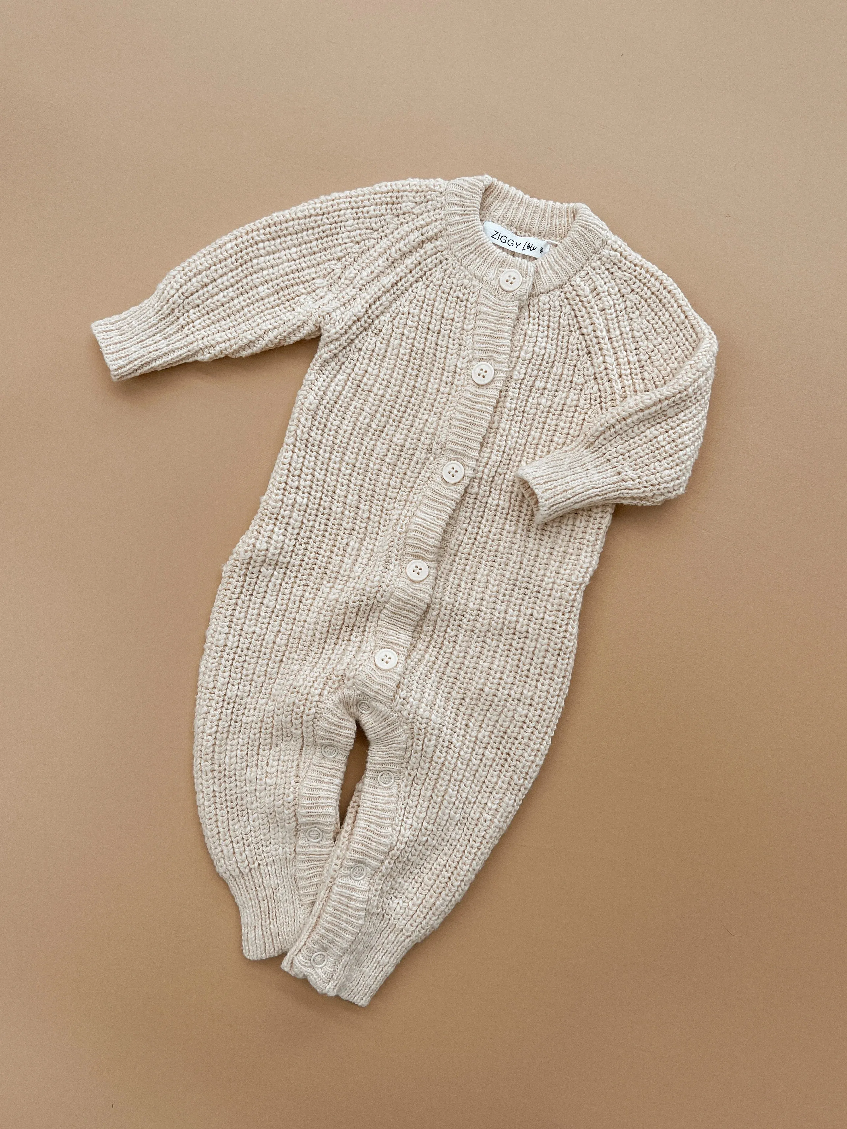 Ziggy Lou Classic Knit Romper - Honey